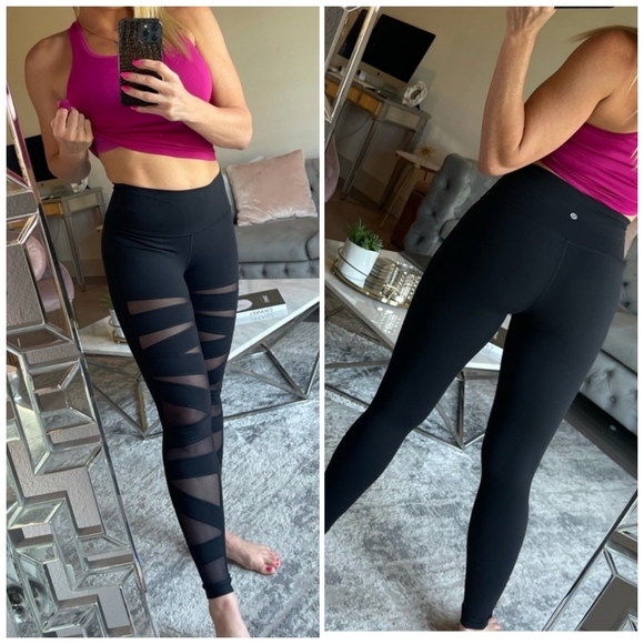 Lululemon Wunder Under Tech Mesh Black Leggings - Picture 4 of 16